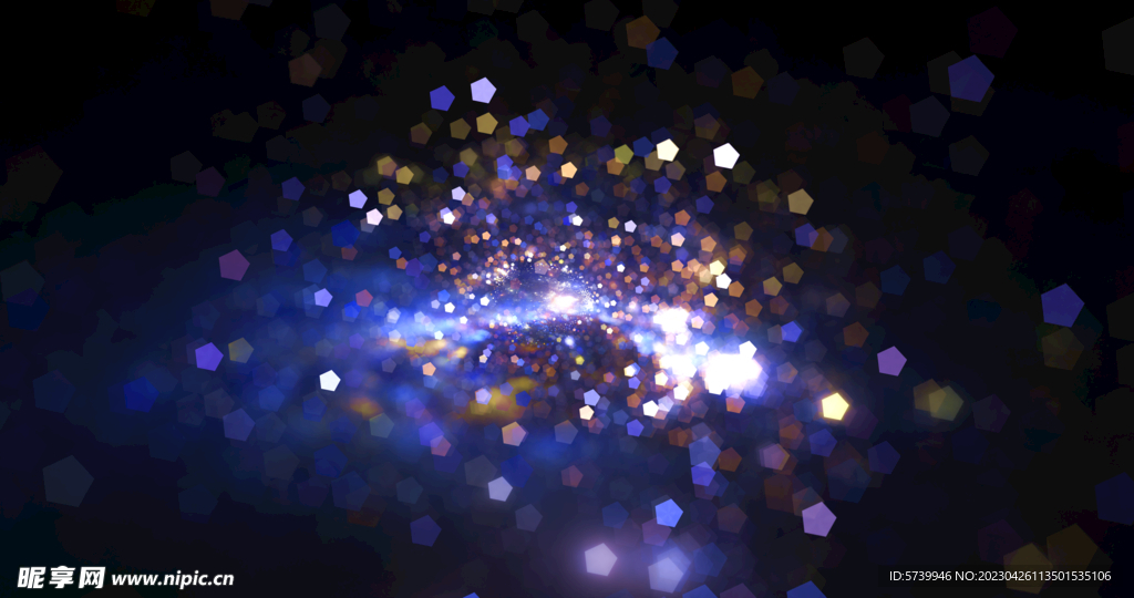 蓝色光影斑点晚会粒子舞台背景