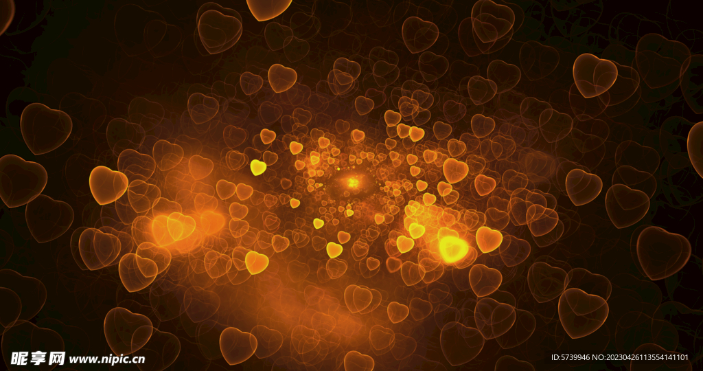 爱心光影斑点晚会粒子舞台背景