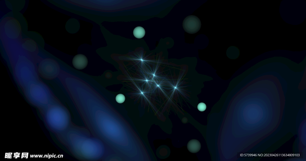 蓝色光影斑点晚会粒子舞台背景