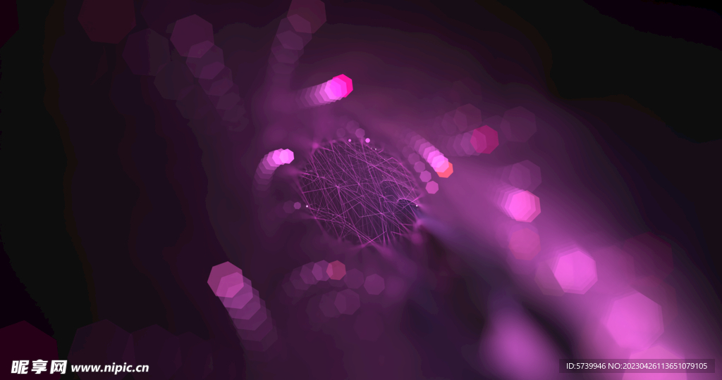 紫色光影斑点晚会粒子舞台背景