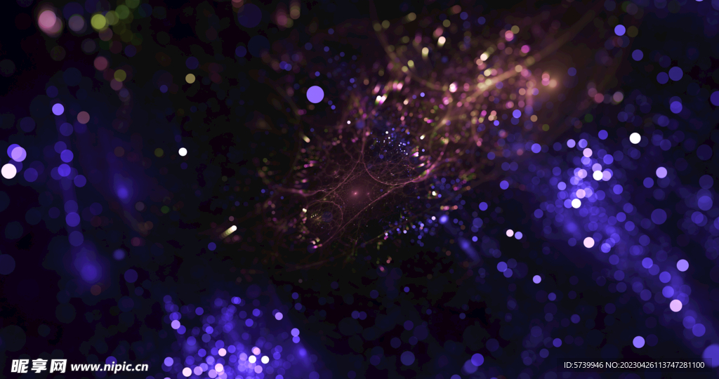 蓝色光影斑点晚会粒子舞台背景