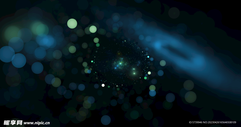 蓝色光影斑点晚会粒子舞台背景