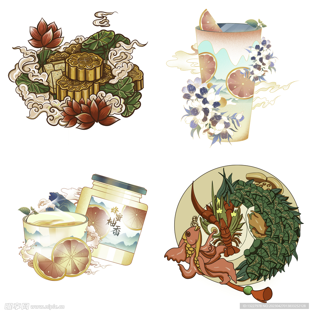 国潮卡通菜肴川菜