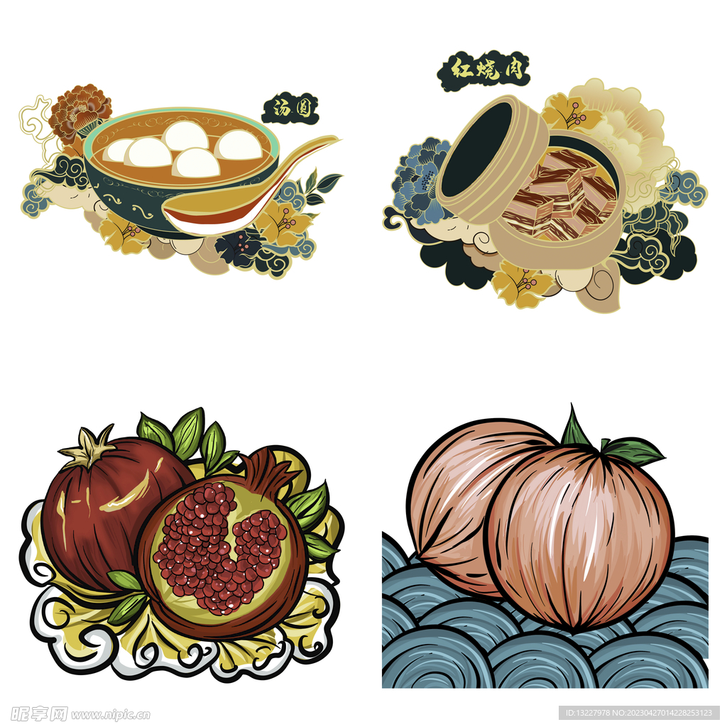 国潮卡通菜肴川菜