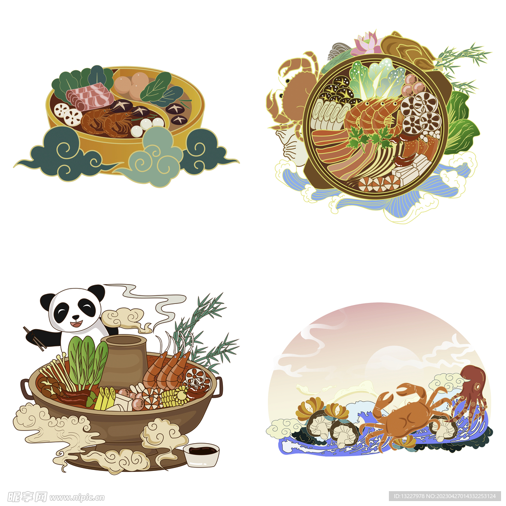 国潮卡通菜肴川菜