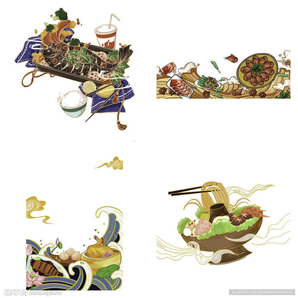 国潮卡通菜肴川菜