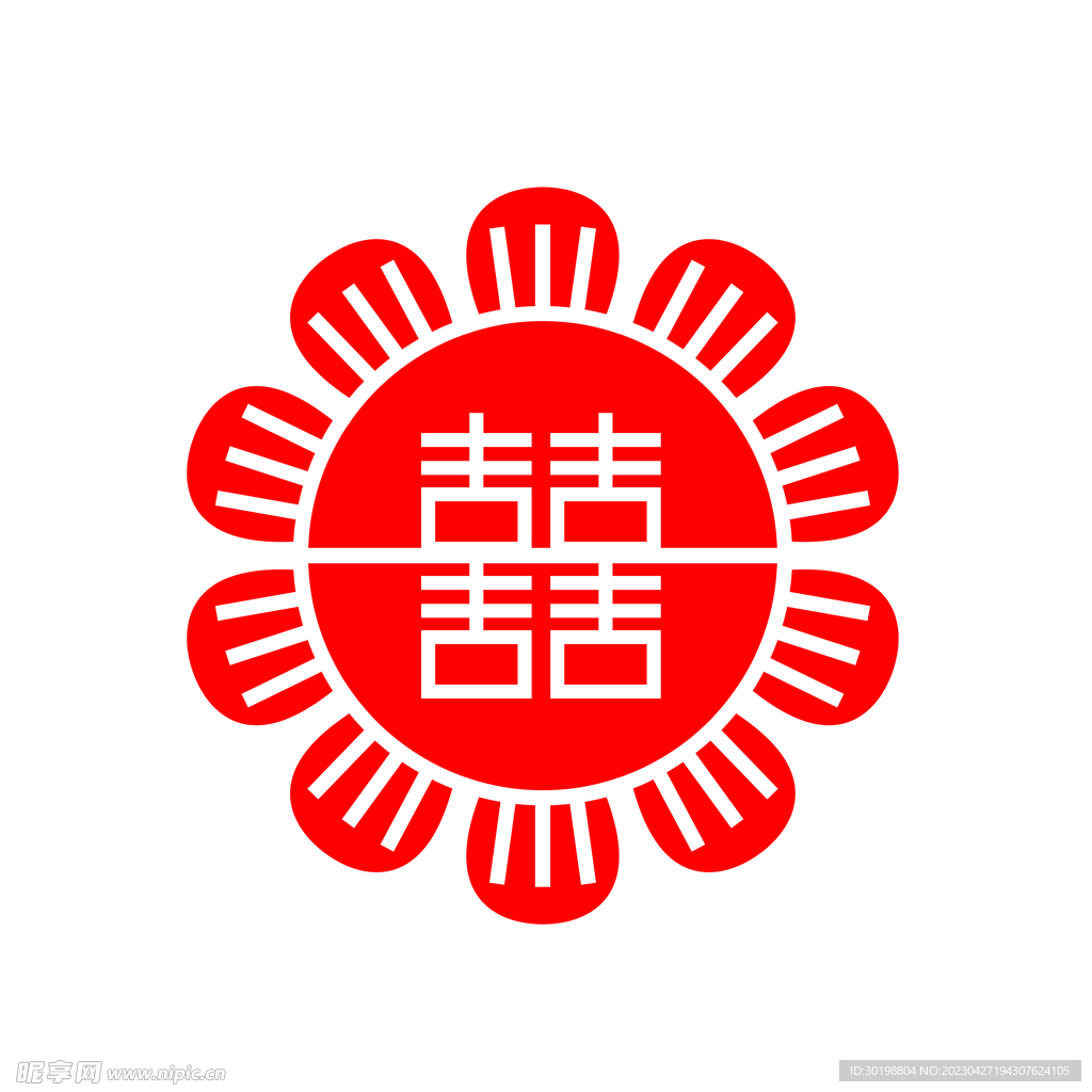  中式花边 古典花 喜贴