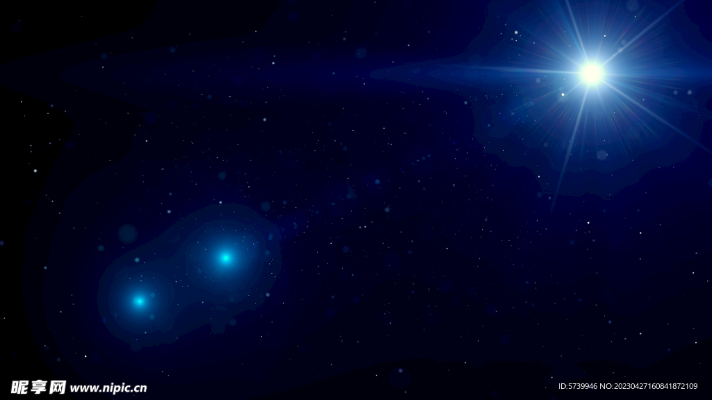 蓝色科技感粒子光影光晕背景