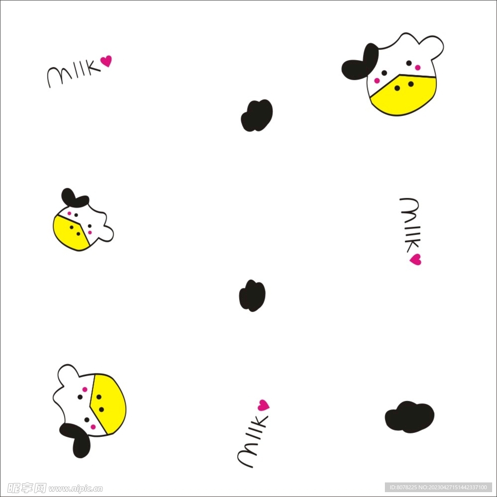 奶牛 印花 