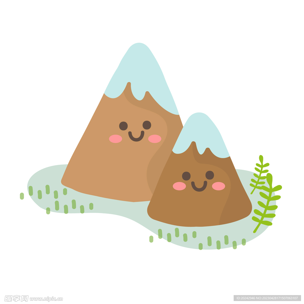 可爱卡通山