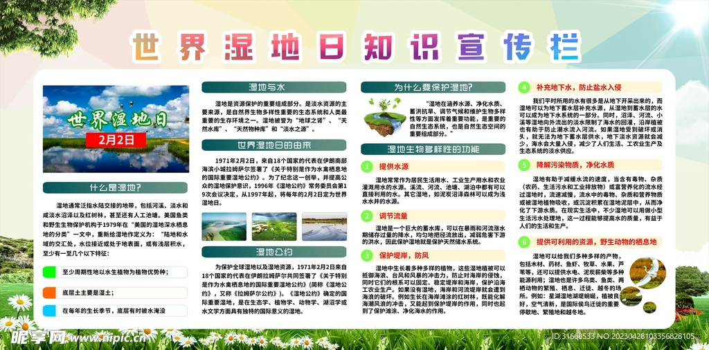 世界湿地日宣传栏