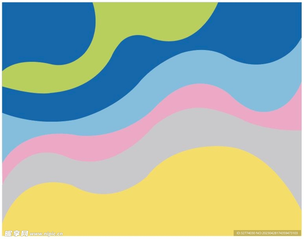 彩色抽象不规则曲线底纹图