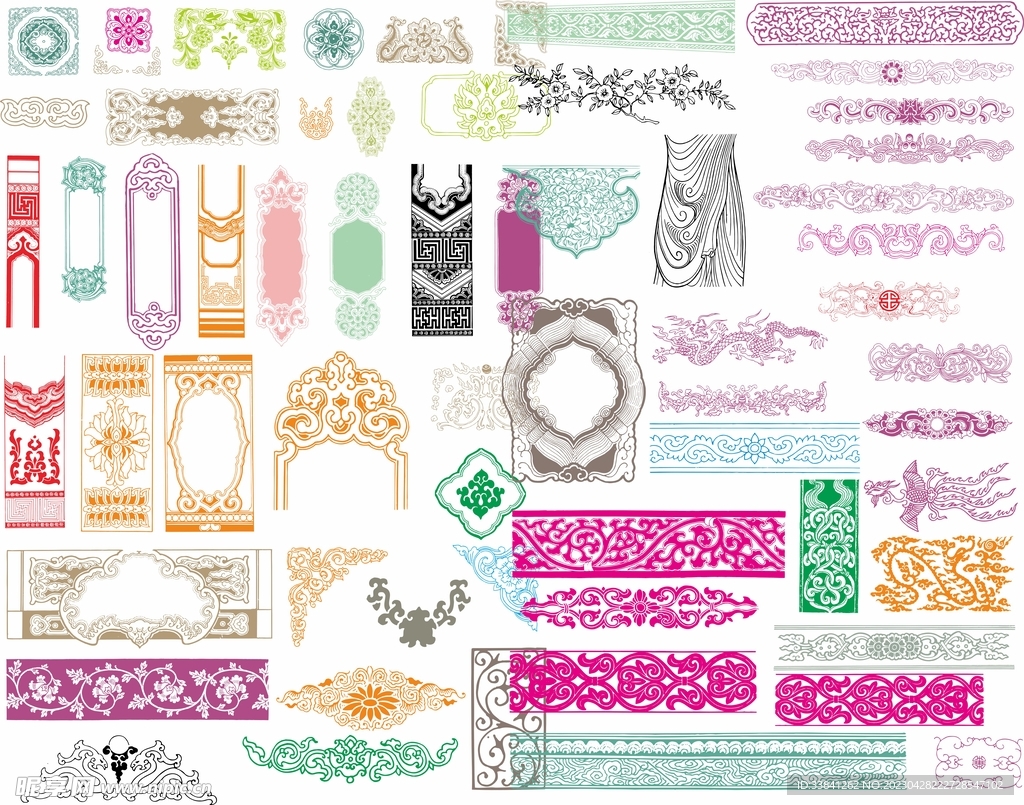 中式矢量边框素材 