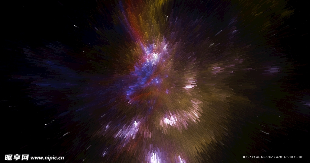 酷炫爆破放射宇宙星空