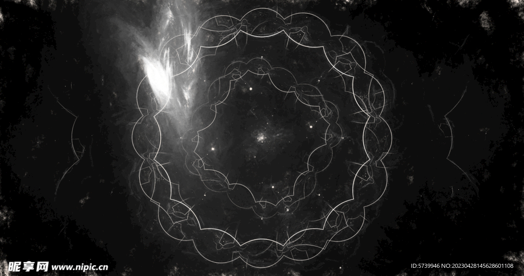 黑白格调宇宙星空粒子