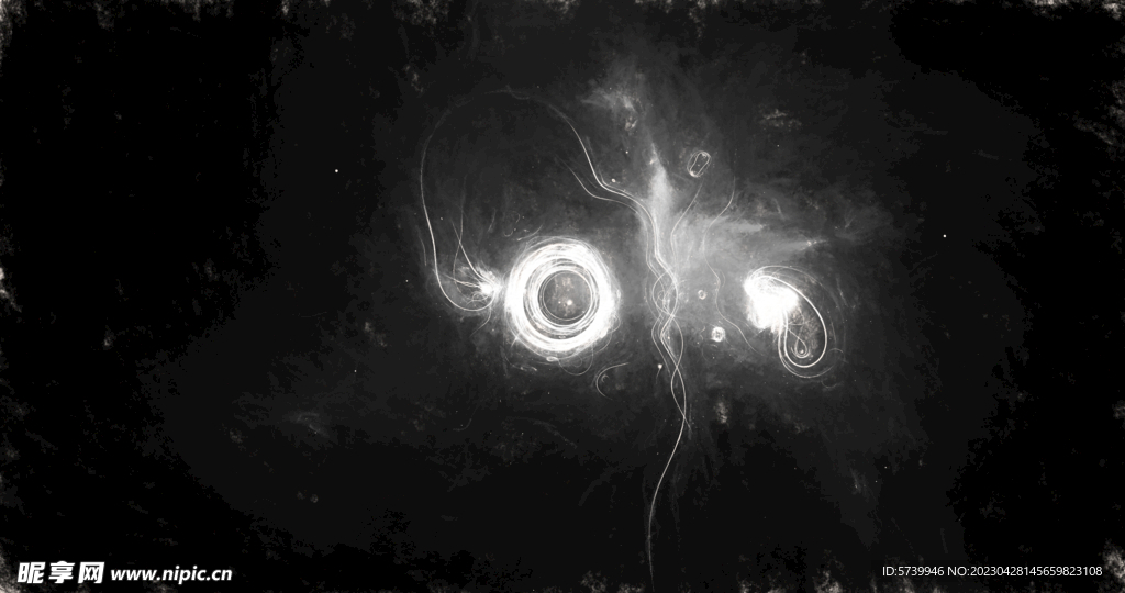 黑白格调宇宙星空粒子