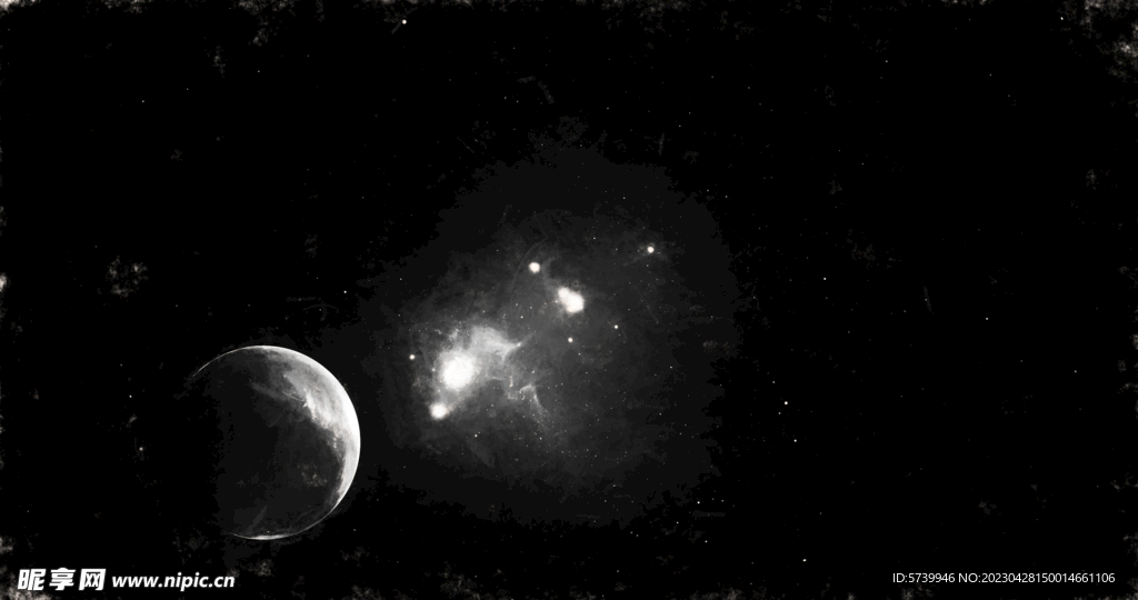 黑白格调宇宙星空粒子图片