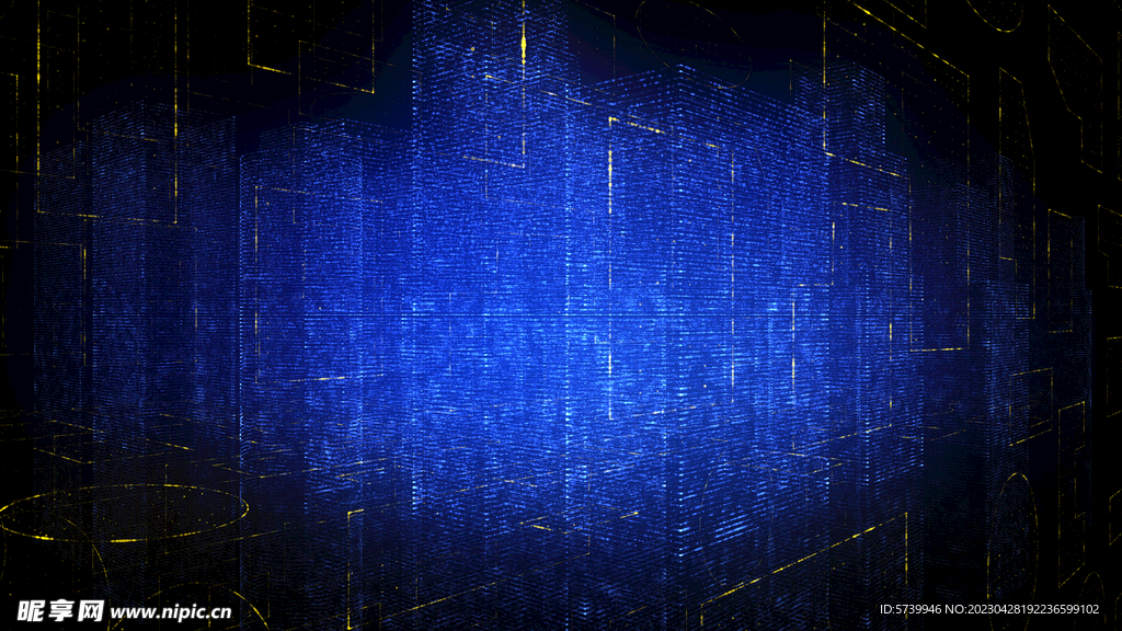 蓝色科技城市全息背景图片