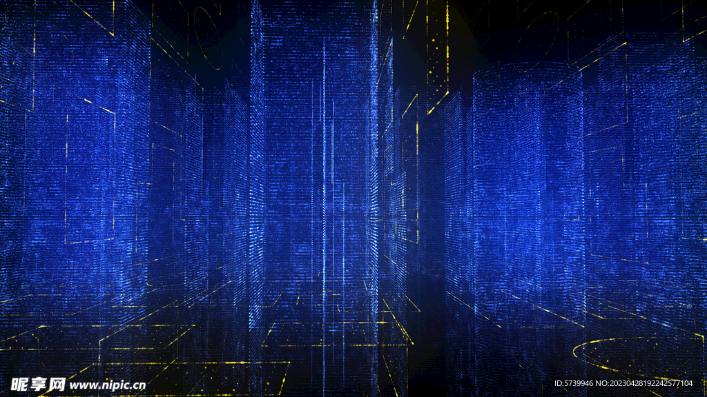 蓝色科技城市全息背景图片