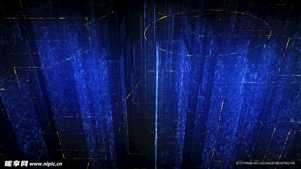 蓝色科技城市全息背景图片