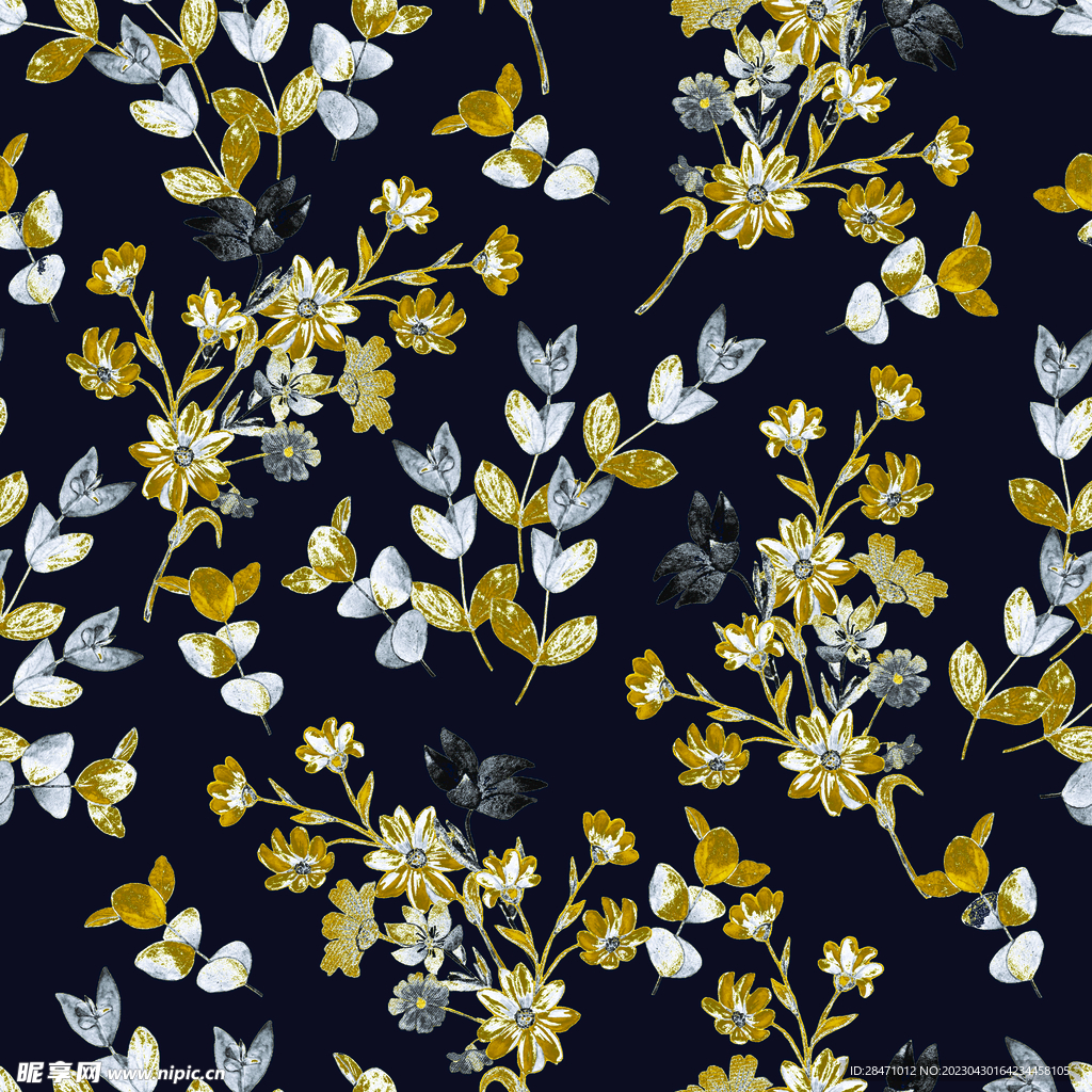 小碎花 网布花型 数码印花