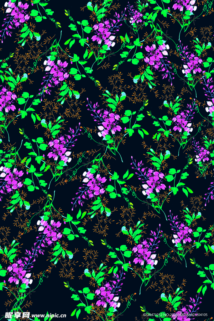 小碎花  网布花型  数码印花