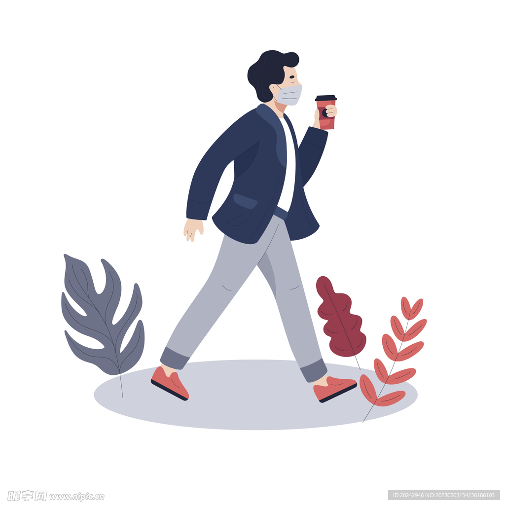 手拿咖啡的男人