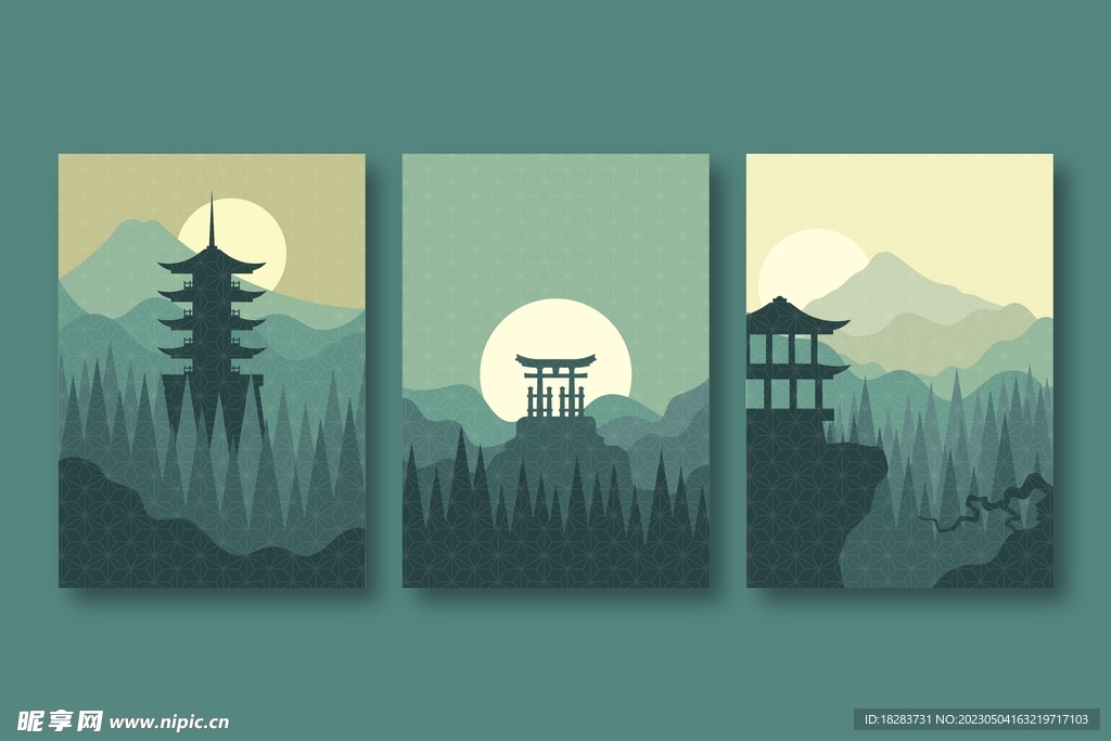 中国风水墨卡片装饰画  