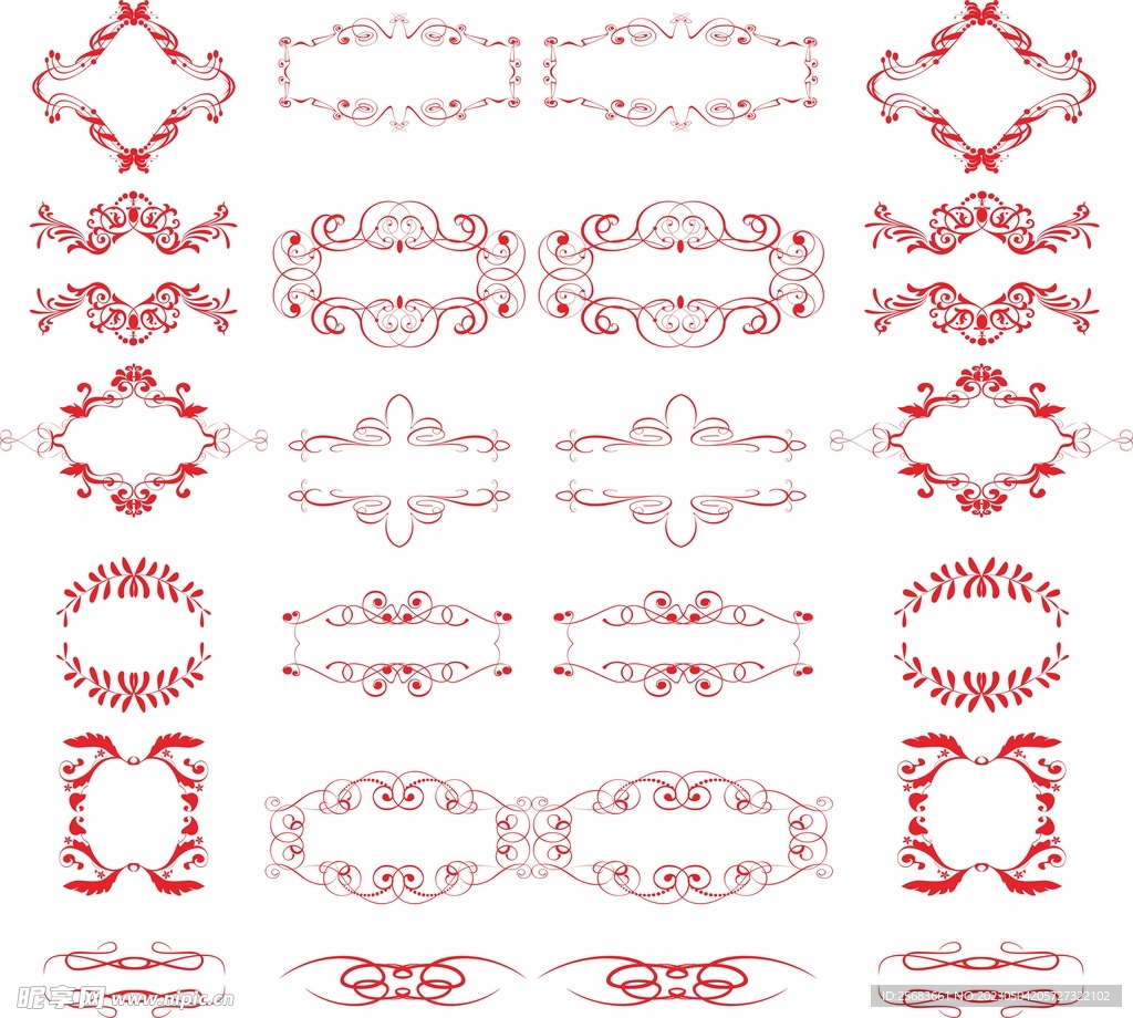 欧式矢量古典边框素材