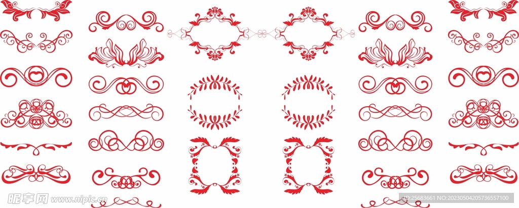 欧式矢量古典边框素材