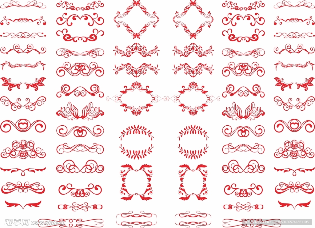 欧式矢量古典边框素材