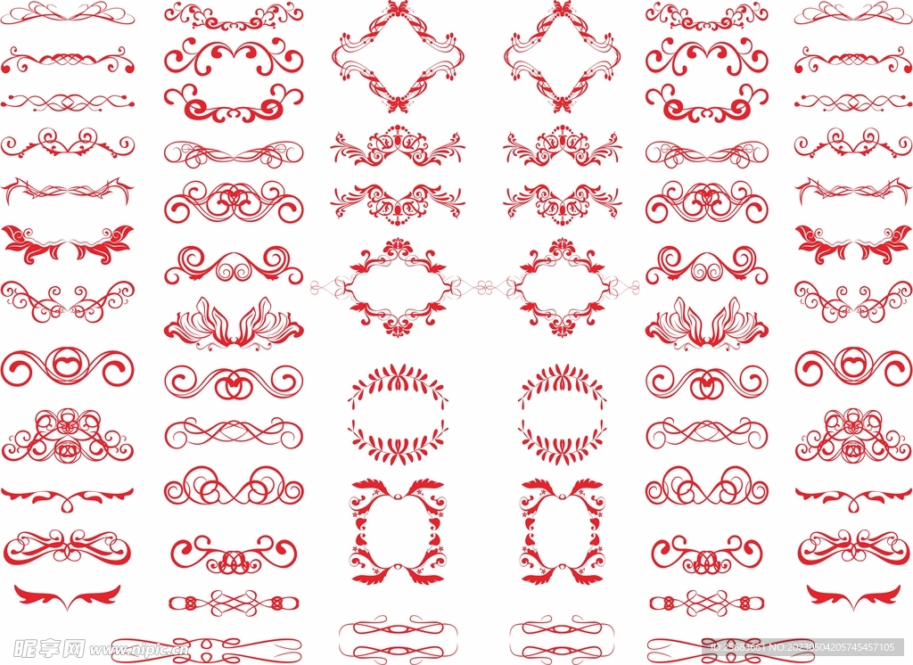 欧式矢量古典边框素材