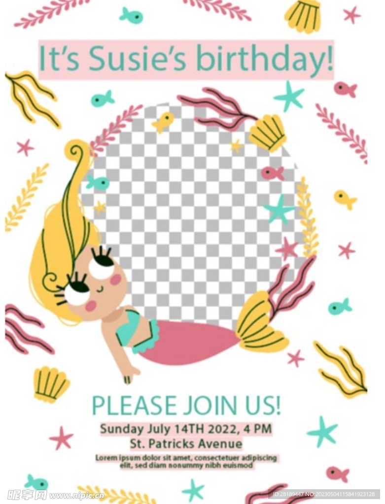 美人鱼贺卡名片