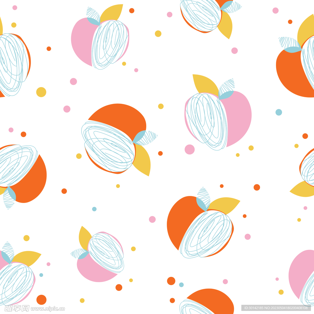 水果背景展板四方连续图案