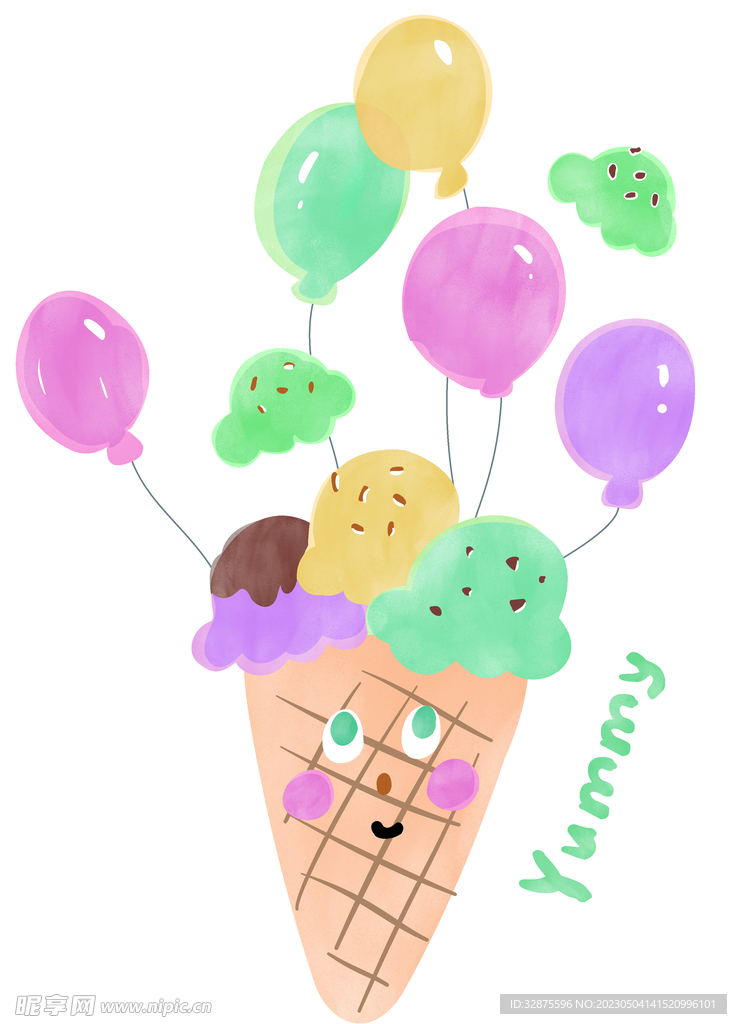 气球 冰淇淋 定位
