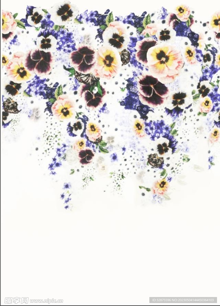 碎花 水彩花 定位花