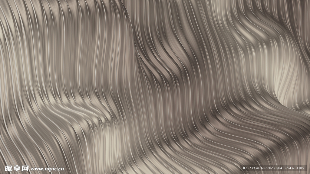银色金属质感波浪线条纹理