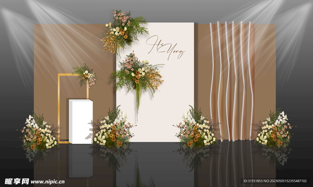 咖色婚礼合影区