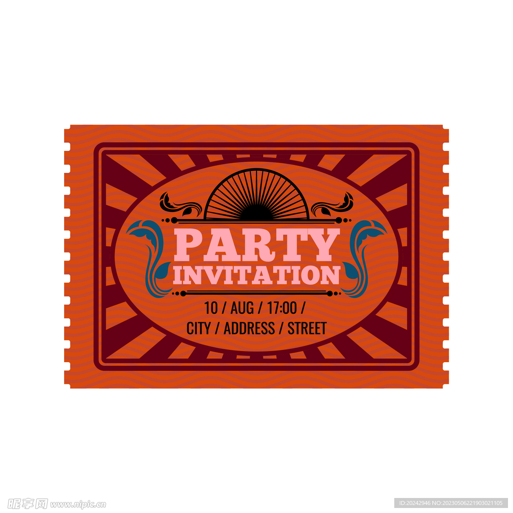 复古票据  模版