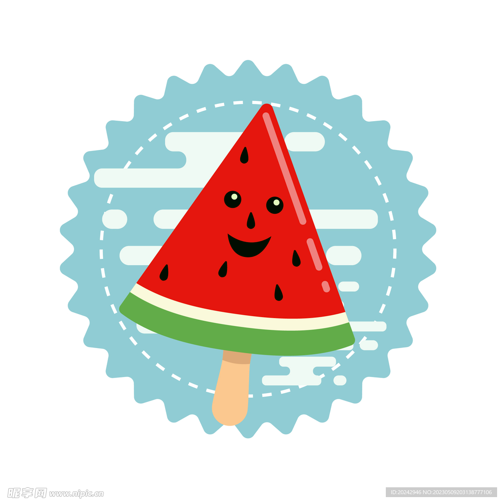 西瓜雪糕标签 