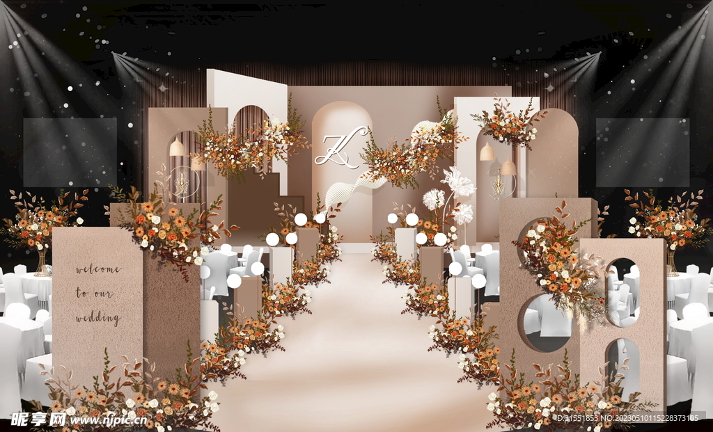 咖色婚礼效果图