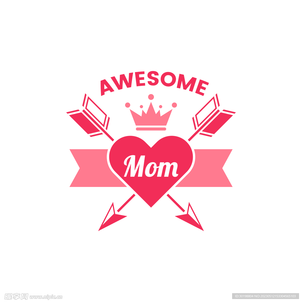  母亲节素材元素卡通