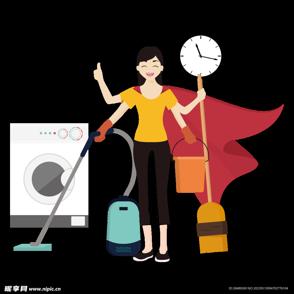 做 家务 png 免抠图 卡通