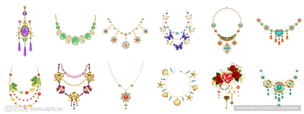 华丽彩色珠宝首饰