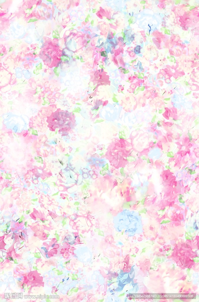 水彩花 大牌 数码印花