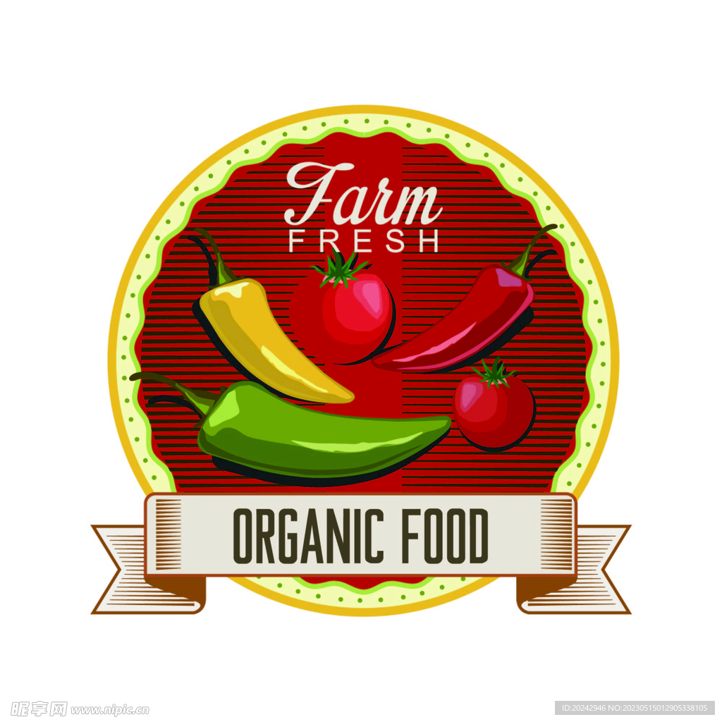 复古蔬菜标签