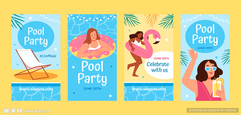 游泳池派对 夏日海边海报