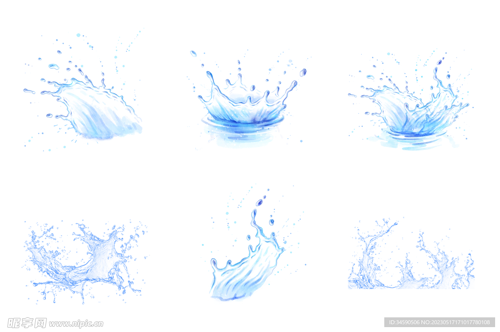 蓝色水滴水珠特效素材