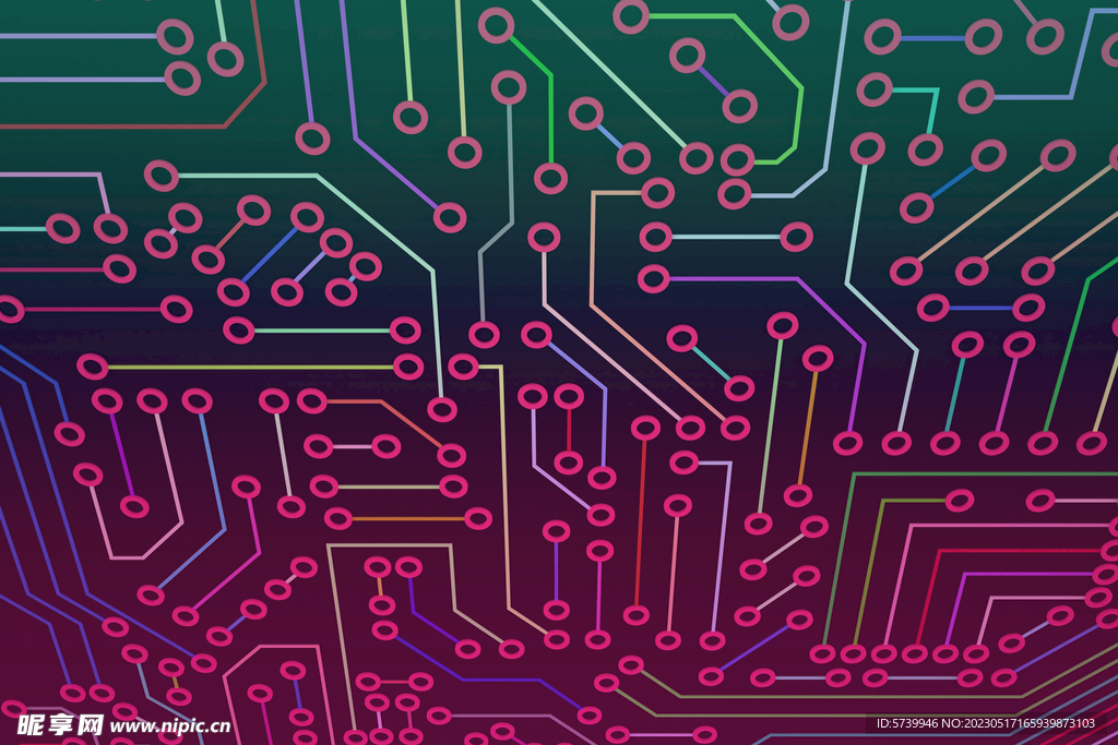 彩色科技感电子线路板图片