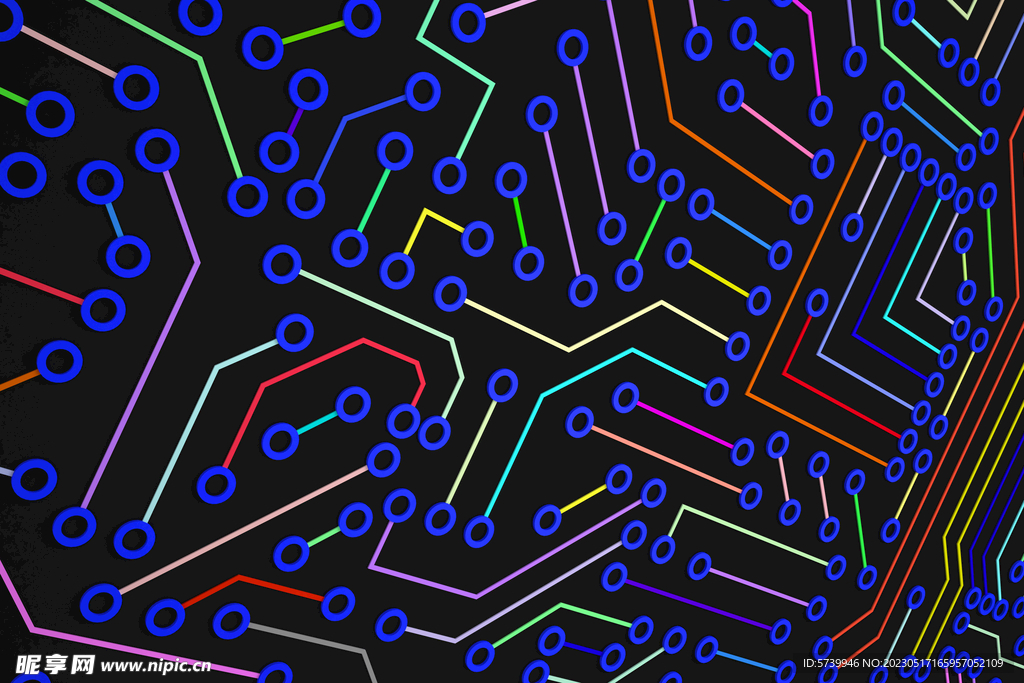 炫彩科技感电子线路板图片